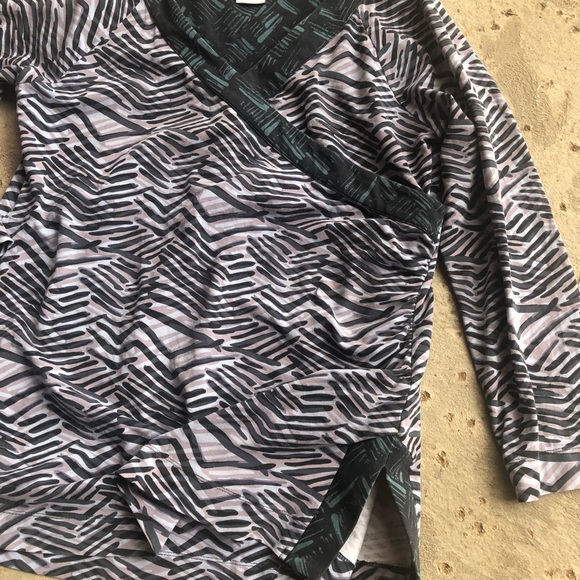 Soft Surroundings Large Blue V-Neck Wrap Blue - Picture 6 of 6